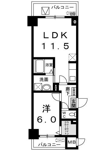 菊水レジデンス綱島Ⅰの間取り