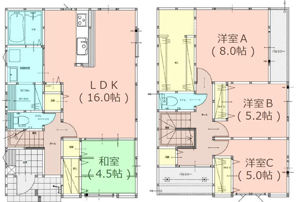 西区大字千里5期　1号棟の間取り
