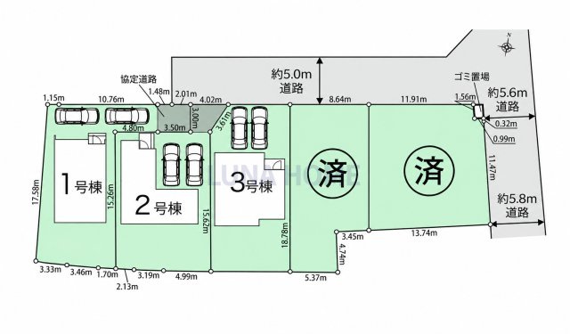 取手市野々井第1期　新築戸建　1号棟の区画図
