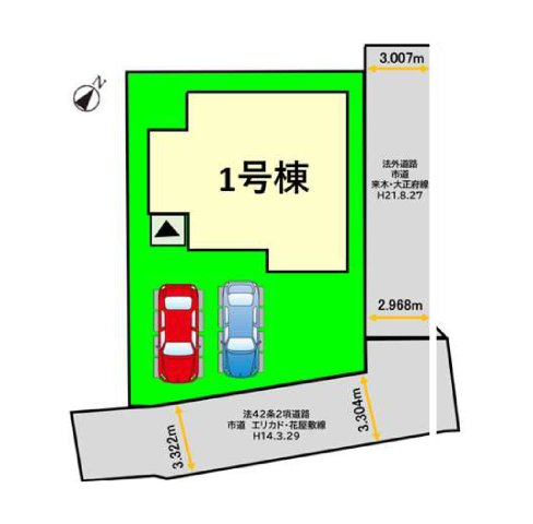 太宰府市坂本3丁目第3-1棟（1号棟）の区画図|配置図