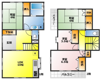 【間取り】 | 渡戸2丁目貸家