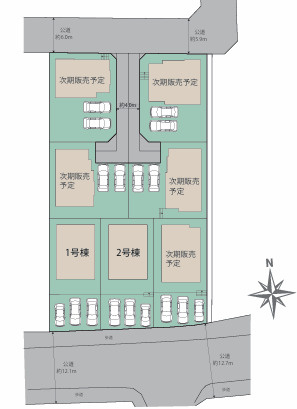 大野城市大城3丁目　２号棟の区画図