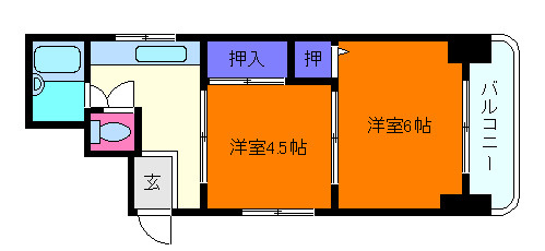 甲南灘コーポラスの間取り