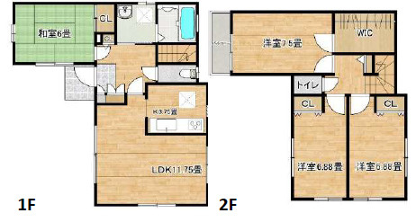 小田原市曽我原　中古戸建の間取り