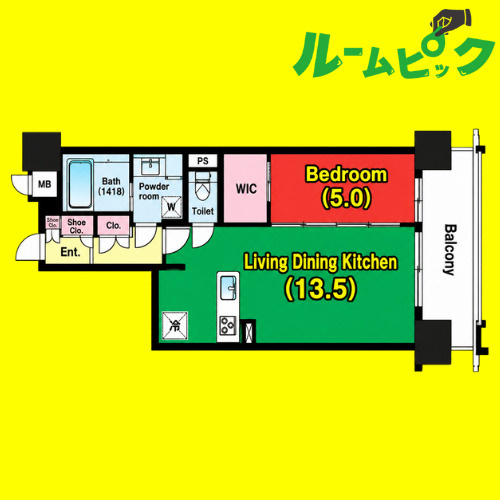 オーパスレジデンス名古屋ステーション　名古屋市賃貸　仲介手数料無料の間取り
