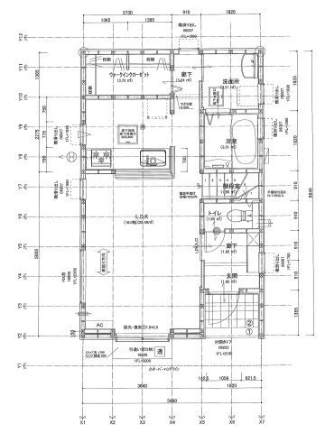 知多郡東浦町大字森岡字濁池22-46『仲介手数料無料』新築一戸建て・建売の間取り|　１階平面図　1F:LDK16帖！キッチン奧ウォークインクローゼット♪