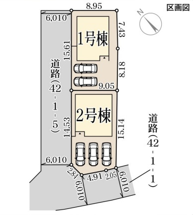 姫路市仁豊野　第8期　新築一戸建ての区画図|全2区画