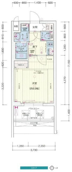 【間取り】 | プレサンス谷町九丁目駅前
