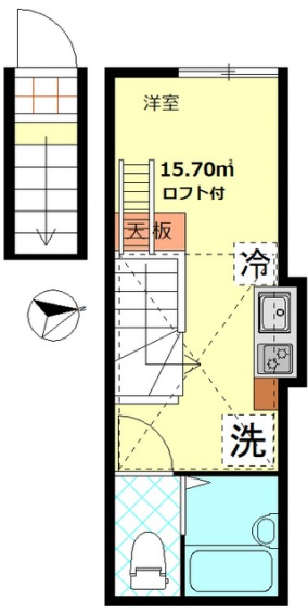 グラシア蒲田の間取り|広くはありませんが、洋室4.5帖+約4帖のロフト付バストイレ別！