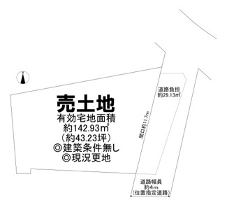 【土地図】 | 草尾　売土地 | 有効宅地面積約４３．２３坪！夢のマイホームを実現してくださいね♪