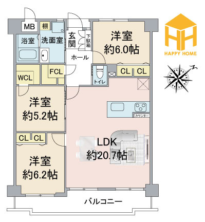 シャルマンコーポ西宮東の間取り|※現況と図面が異なる場合現況を優先いたします。
