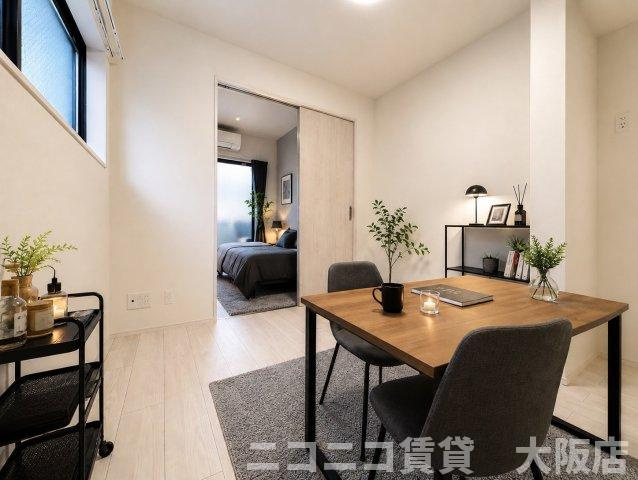 大阪市生野区中川東２丁目のアパートの居間・リビング|CG画像です。家具家電付きではありません