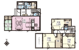 さいたま市大和田町19期　新築一戸建て　グラファーレ　01の間取り|【全2棟・1号棟】さいたま市大和田町19期　新築一戸建て　グラファーレ　01・4LDK・土地面積154.08m2・建物面積101.02m2