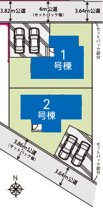 さいたま市大和田町19期　新築一戸建て　グラファーレ　02の区画図|2号棟