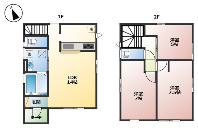 【間取り】 | のぞみ野6丁目戸建