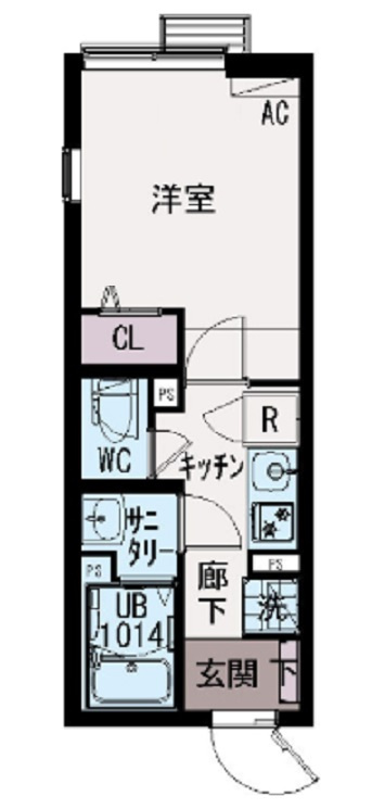 IXO M's HOUSE(イクシオエムズハウスの間取り|独立洗面台付バストイレ別の1K洋室5.6帖
洗面所とトイレも分かれています。！お探しの方！