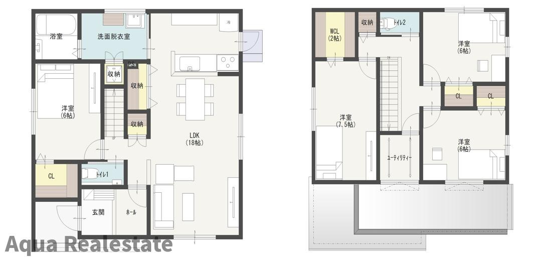 丸亀市郡家町の新築一戸建の間取り