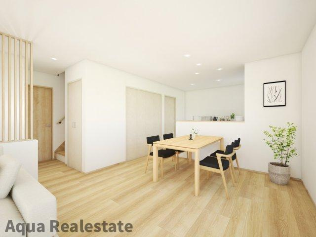 丸亀市郡家町の新築一戸建の居間・リビング|ゆったりとしたリビングです