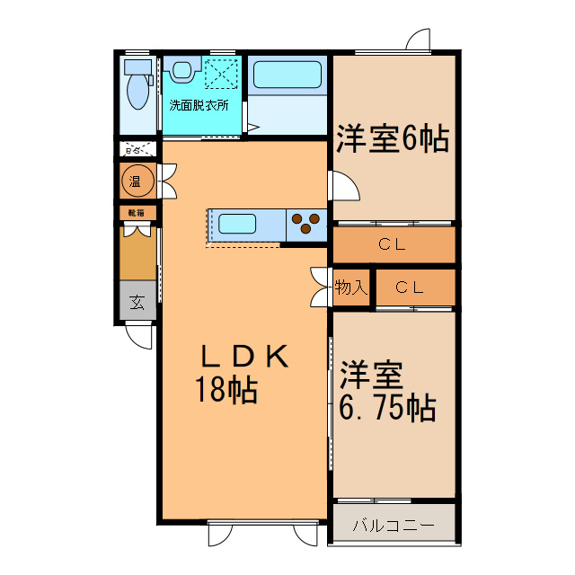 TOWN西23南1CLOVER（クローバー）　C棟の間取り