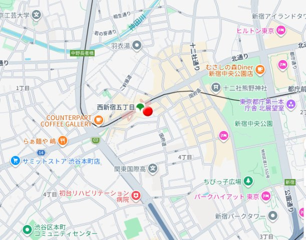 パレステュディオ新宿パークサイドの地図