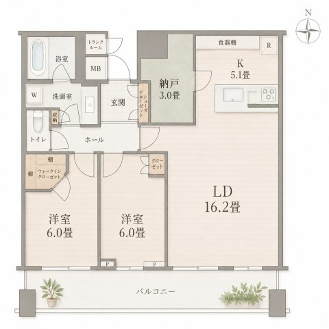 パークタワー晴海の間取り
