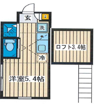 Glanz弥生町North　(グランツ弥生町ノース)の間取り|ワンルーム＋ロフト