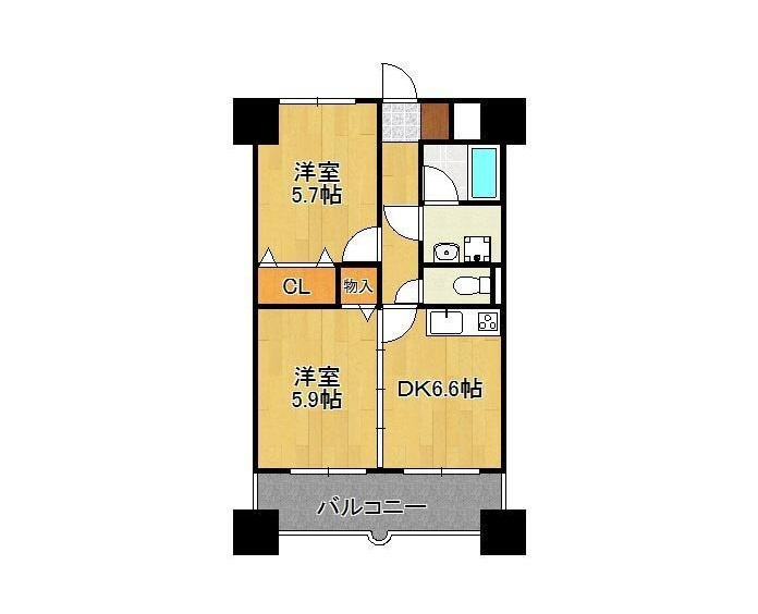 ニューシティアパートメンツ南小倉IIの間取り