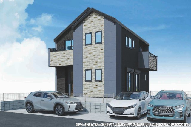 八王子市絹ヶ丘12期　新築戸建ての外観パース