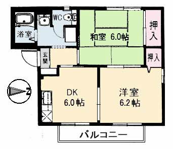 ハイツ紫福苑　B棟の間取り