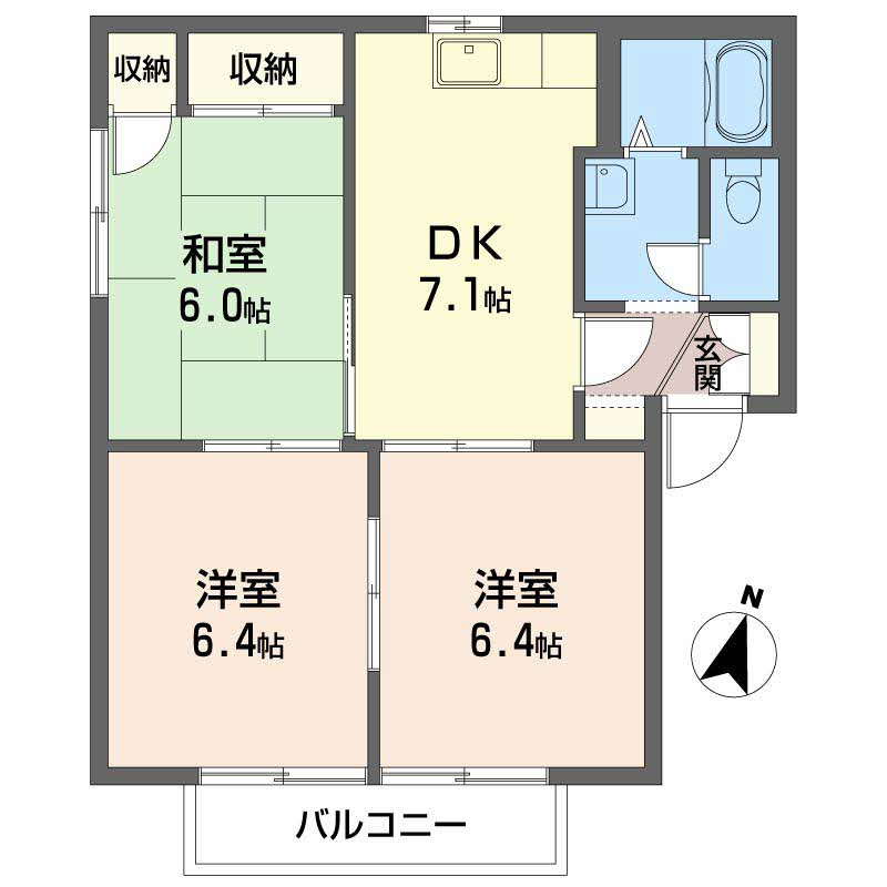 カトレアハイツA棟の間取り