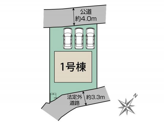太宰府市梅ケ丘１丁目の新築一戸建の区画図|太宰府市梅ケ丘1丁目1棟 区画図