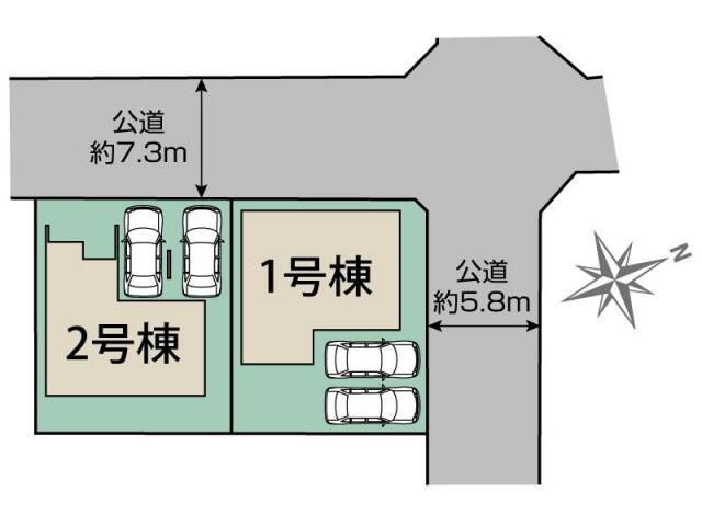 福岡市南区皿山４丁目の新築一戸建の区画図|福岡市南区皿山4丁目2棟 区画図