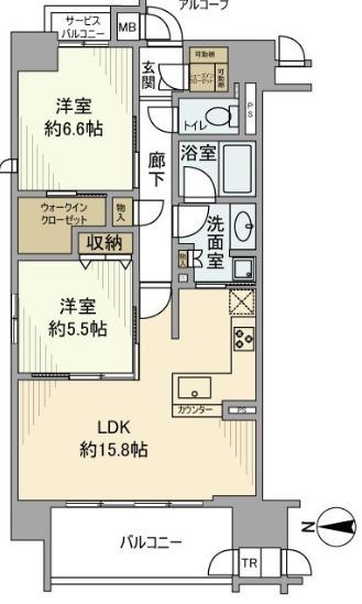 ラシュレ扇町公園の間取り