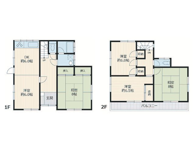 【間取り】 | 富士見市上沢2丁目　中古一戸建住宅　（ふじみ野店） | 全居室6帖以上を確保した5DKの間取り。