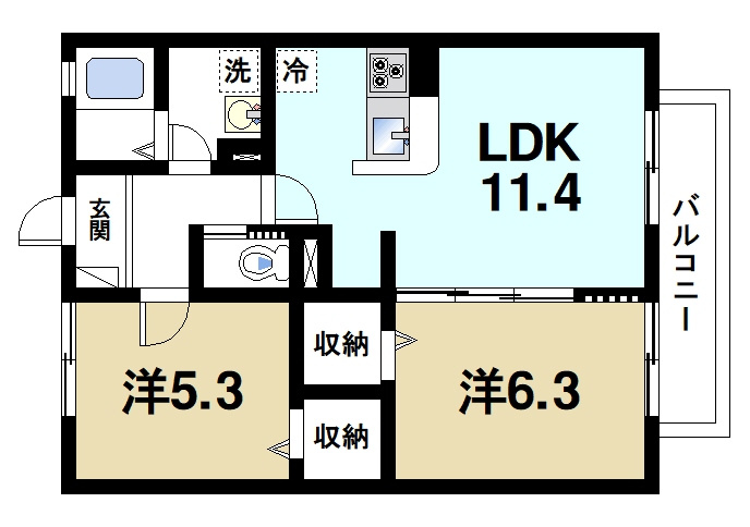 プラウディア富雄の間取り