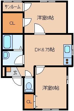 スライヴ東金屋の間取り