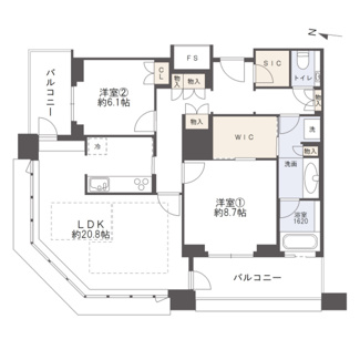 【間取り】 | グランフロント大阪オーナーズタワー | 【間取り】15階北西角住戸！淀川花火大会鑑賞可能な住戸です☆