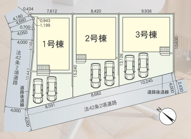 大府市朝日町2丁目97-2、91-2、98-2、100-2の一部『仲介手数料無料』新築一戸建て・建売の区画図