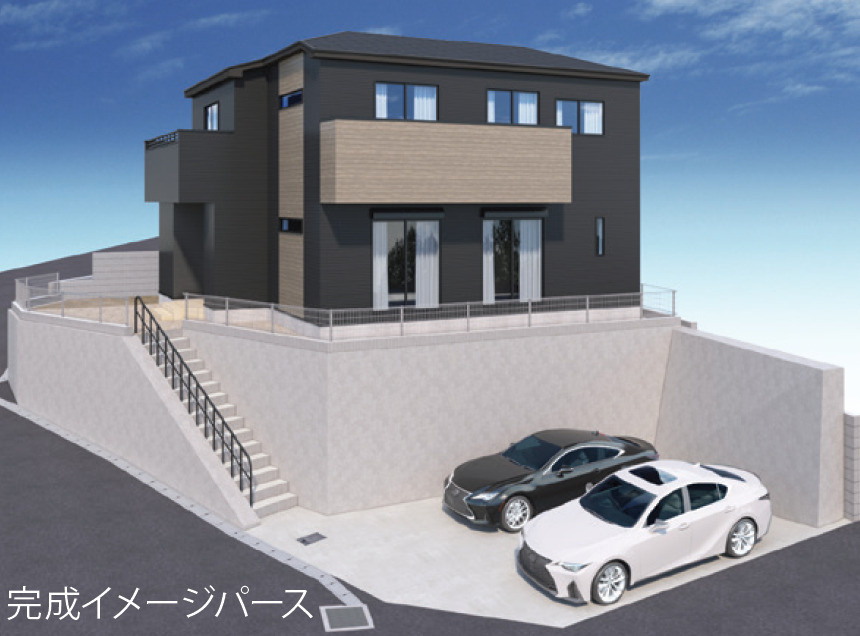 八王子市絹ケ丘3丁目 新築戸建ての外観パース