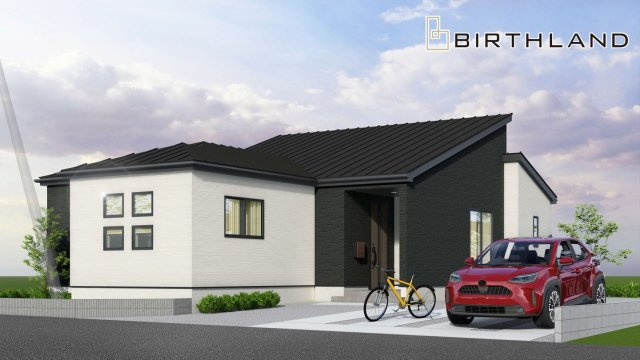 新築戸建・新築建売　会津若松市八日町3期　日新小・第三中の外観パース|【1号棟】完成予想図です