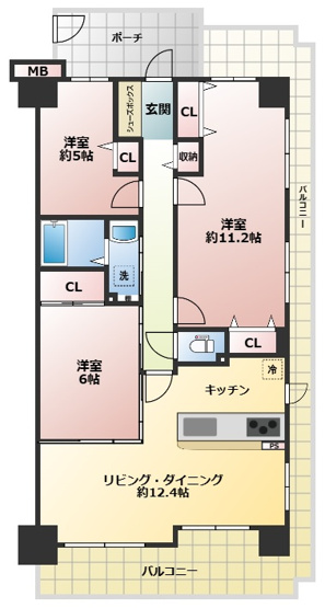 【間取り】 | サンシティ明石江井ヶ島南