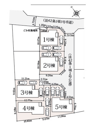 秦野市戸川2期　新築戸建　全5棟3号棟の区画図