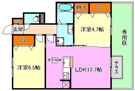 キャム月見山Ⅲの間取り