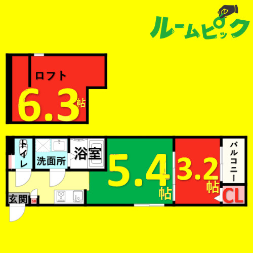 メモリアル　名古屋市賃貸　仲介手数料無料の間取り
