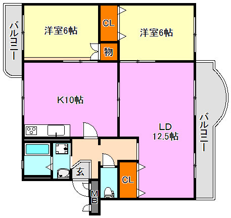 名谷１５団地６２号棟の間取り