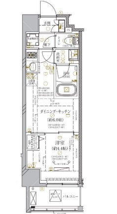 ディアレイシャス平和島の間取り|コンパクトですが使いやすい1DK