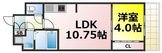 【間取り】 | ドゥーエ南堀江 仲介手数料無料