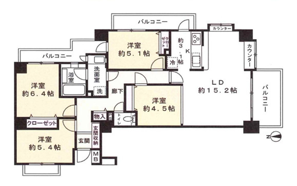 ~市が尾駅1分・87㎡の広々間取り~藤和シティホームズ市ヶ尾駅前の画像