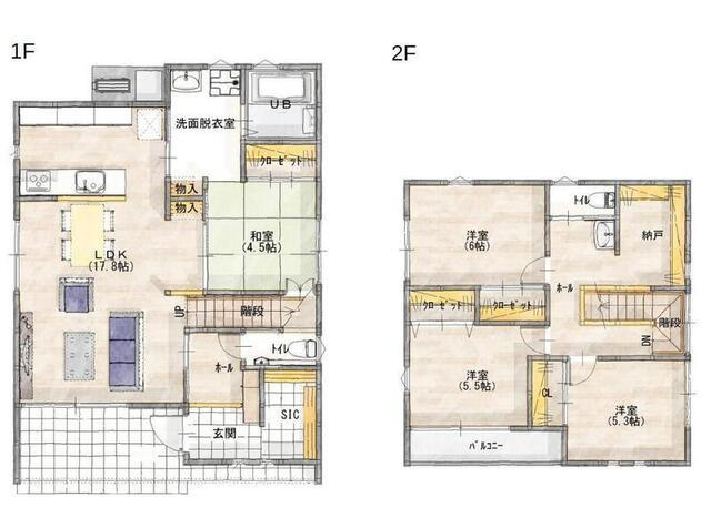 LB平木Ⅱ　モデルハウスの間取り