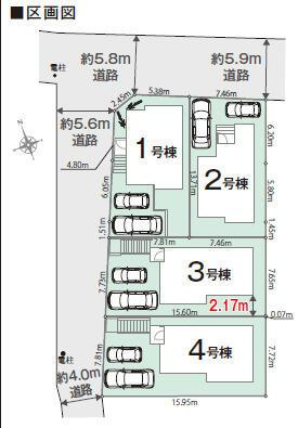 福岡市南区若久６丁目の新築一戸建の区画図